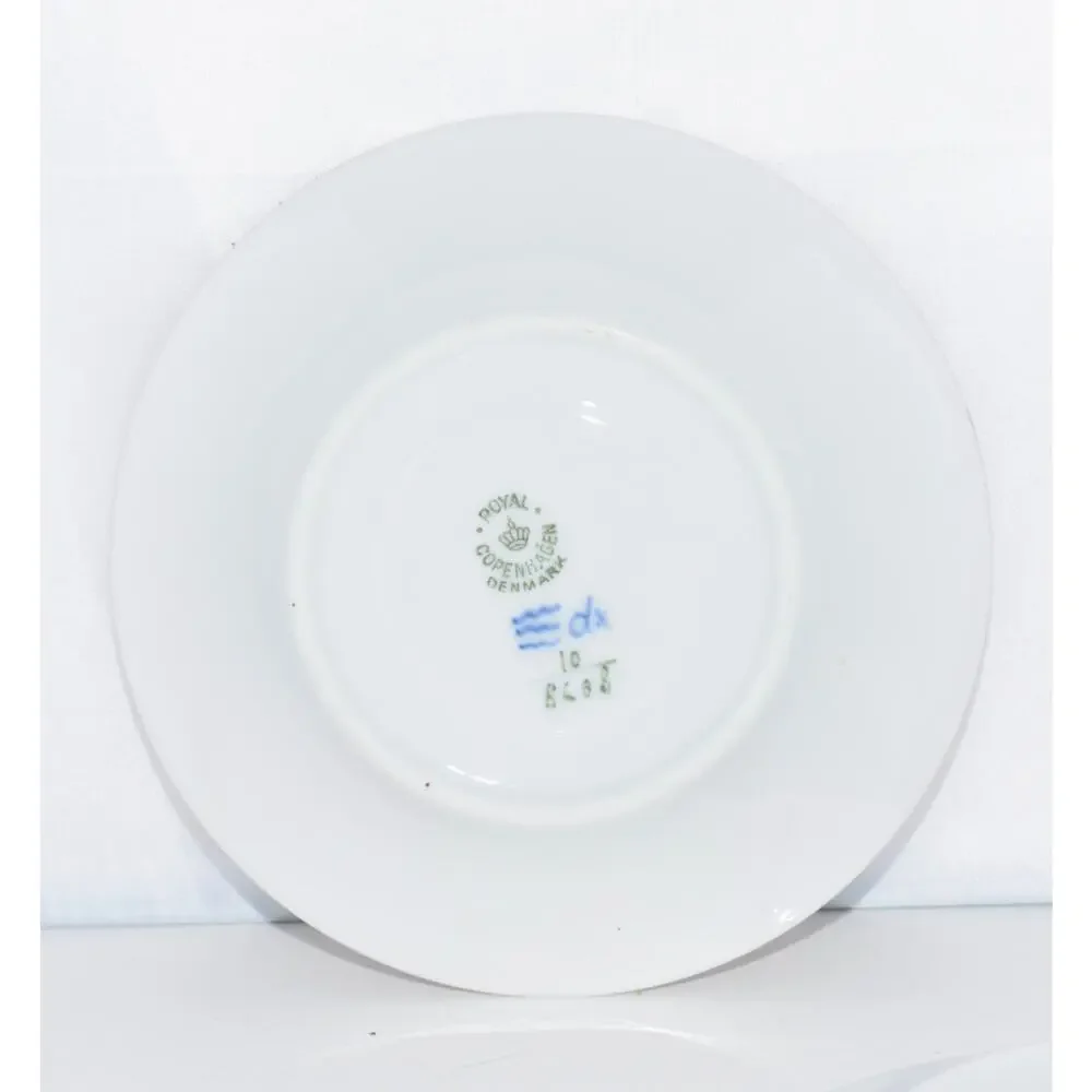 Royal Copenhagen Blue Flowers Angular Saucers for Bouillon Cup X-5 MINT 10/8608